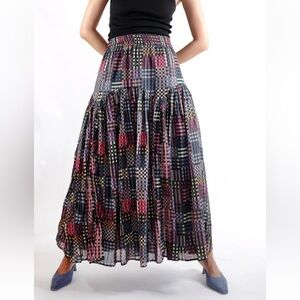 FIRM PRICE NWT Rujuta Sheth Leila Maxi Skirt in Night Rubix Print Small